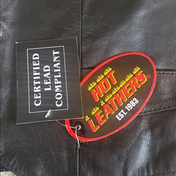 NWT Children’s Black Hot Leathers Biker Western Front Snap Vest XL - Picture 10 of 11